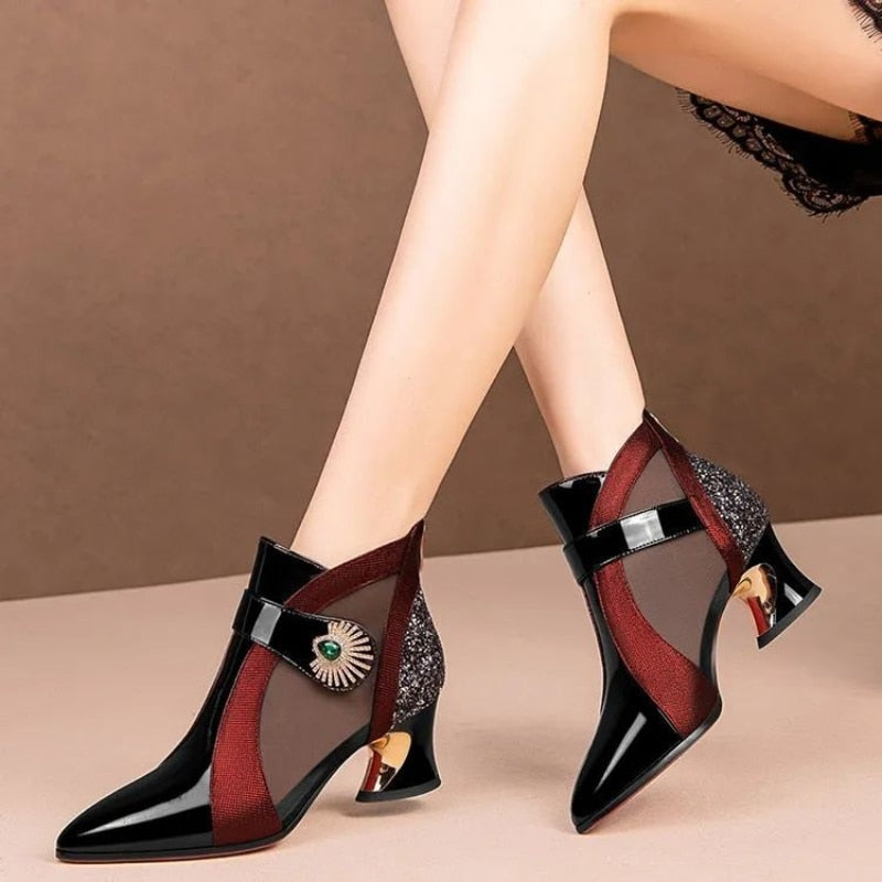 British Style Sandals Leather Boots women
