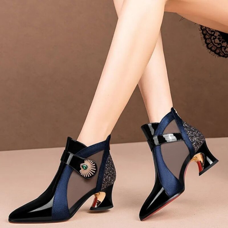 British Style Sandals Leather Boots women