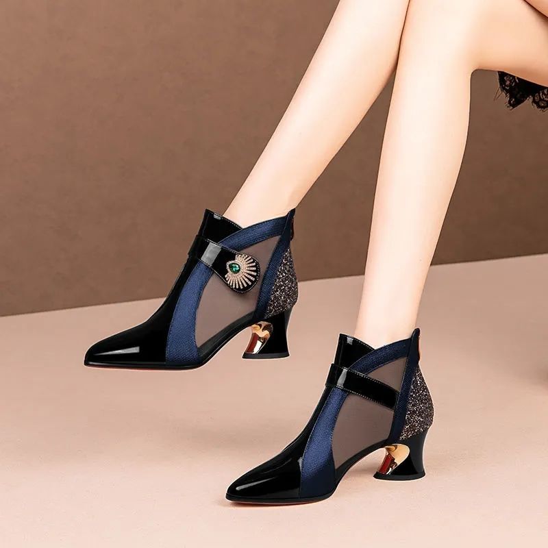 British Style Sandals Leather Boots women