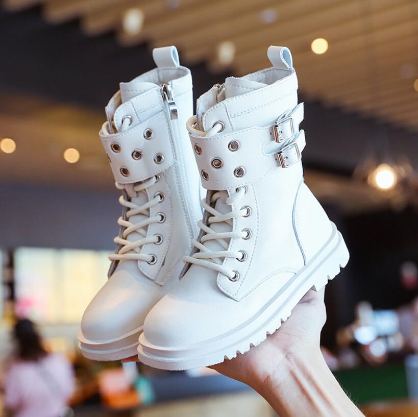 2022 Autumn Winter Leather Children Shoes Boys Girls Boots Fashion Soft Baby Short Boots Comfortable Anti-slip Kids Boots