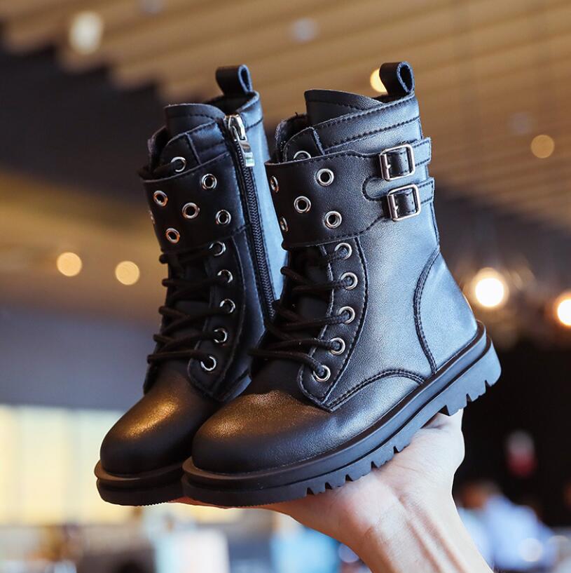 2022 Autumn Winter Leather Children Shoes Boys Girls Boots Fashion Soft Baby Short Boots Comfortable Anti-slip Kids Boots