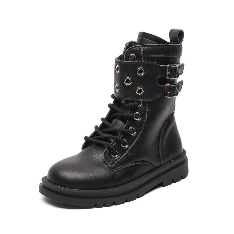 2022 Autumn Winter Leather Children Shoes Boys Girls Boots Fashion Soft Baby Short Boots Comfortable Anti-slip Kids Boots