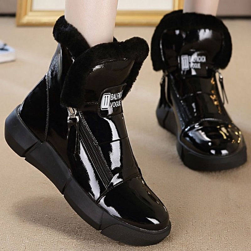 Women Snow Boots Waterproof Platform Ankle Boots Ladies Casual Shoes Warm Zip Flats Booties Female Winter Non Slip Boots Woman