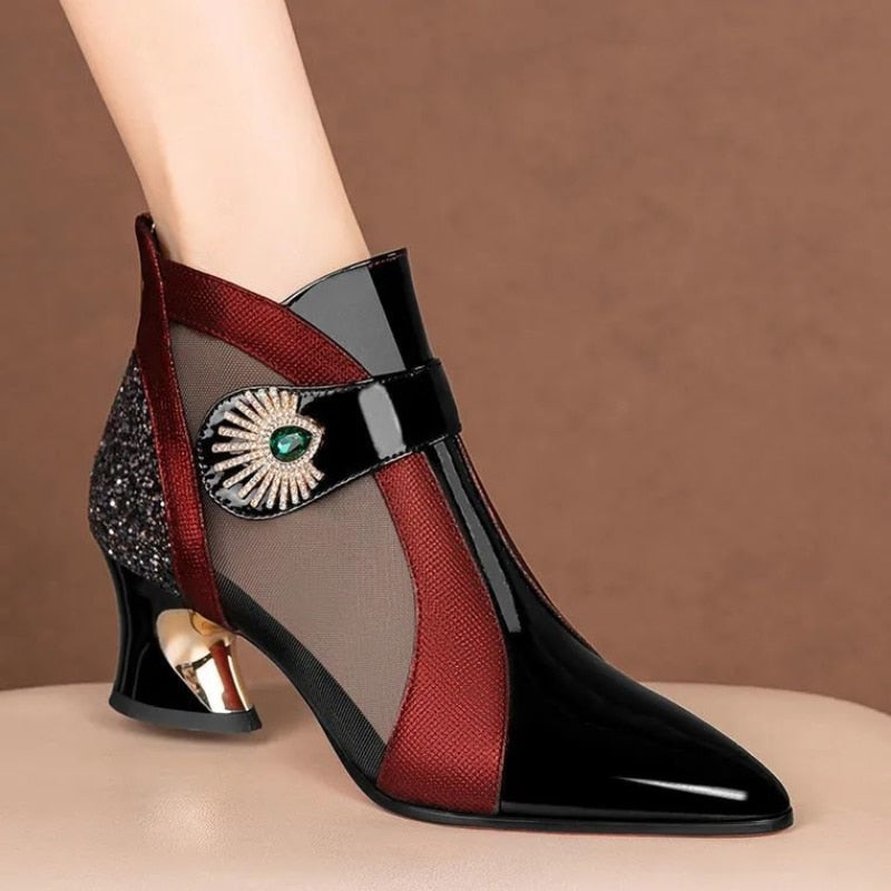 British Style Sandals Leather Boots women