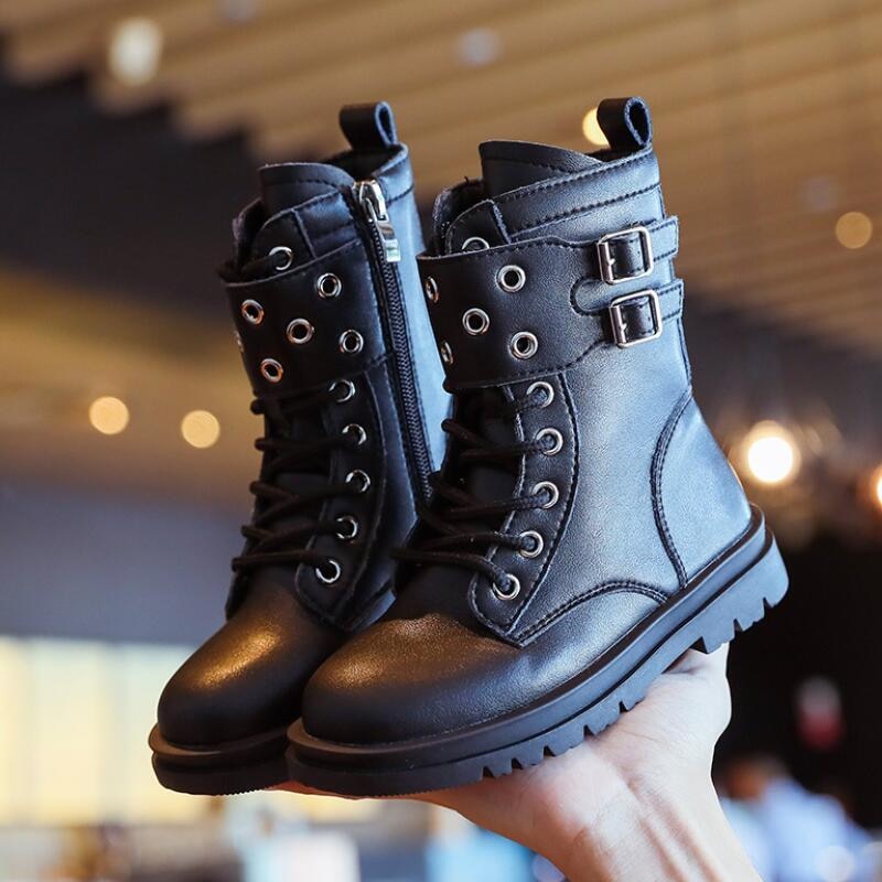 2022 Autumn Winter Leather Children Shoes Boys Girls Boots Fashion Soft Baby Short Boots Comfortable Anti-slip Kids Boots